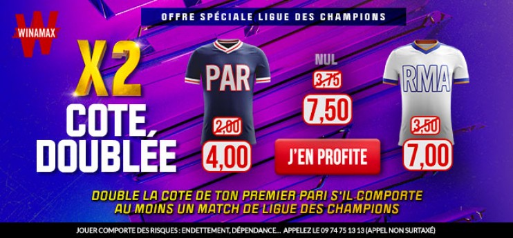 Pronostic PSG Real : la cote du PSG doublée à 4,00 !