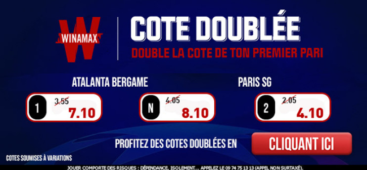 Atalanta-PSG : Winamax double la cote du PSG à 4,10 !