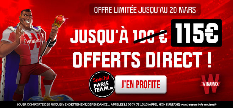 Pronostic Nice PSG : Bonus EXCLU chez Winamax !